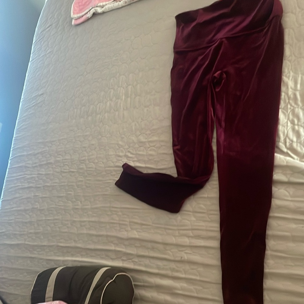Maroon velvet spanx